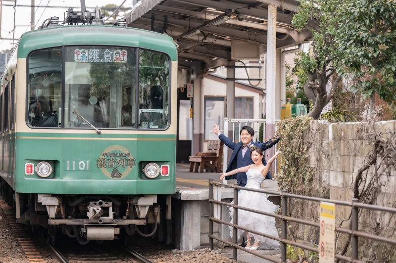 ひな祭り仕様の江ノ電と。