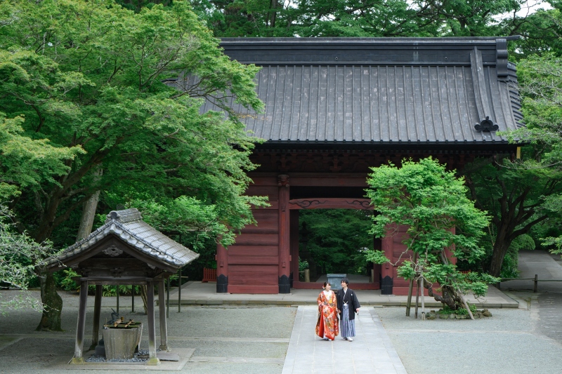 妙本寺の境内で撮影