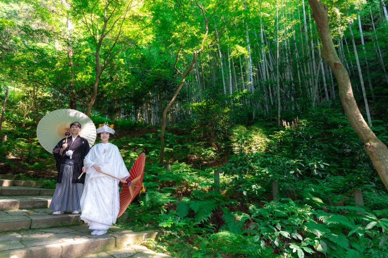 木漏れ日の中のお二人。