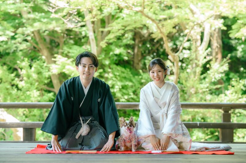 わんちゃんも決めポーズ