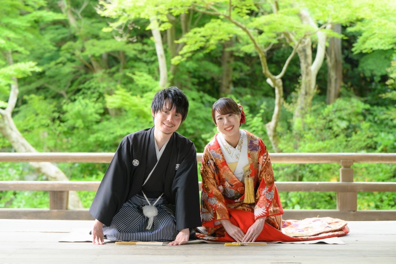 回廊での正座ショット♪