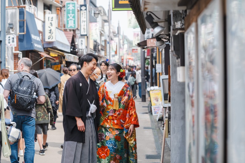 小町通りでの撮影