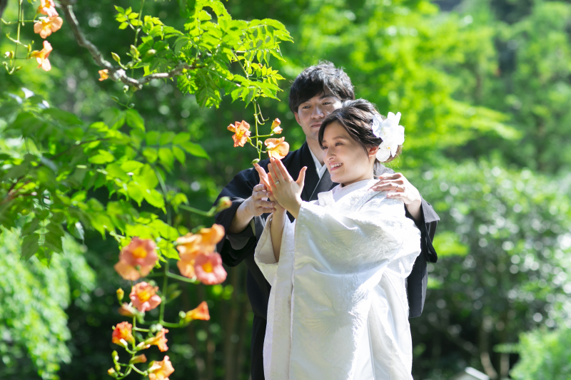 またまたノウゼンカズラがお二人を祝福。