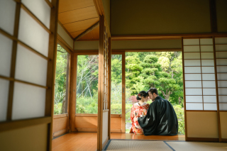 【海が見える日本庭園】5月の和装撮影