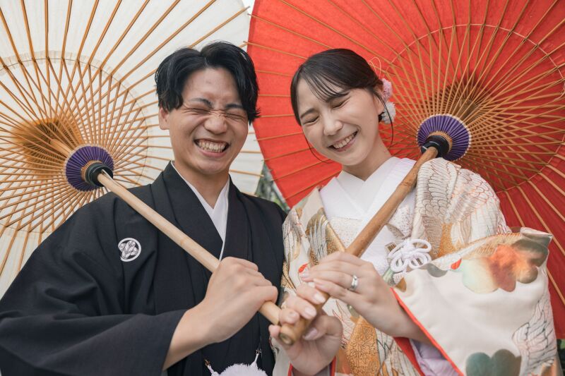 和傘を使った撮影