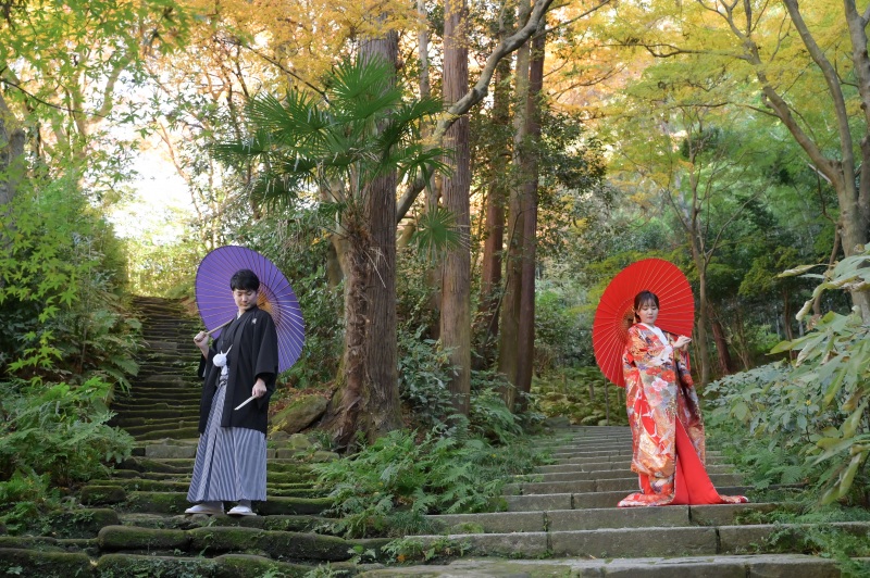 フォトジェニックな石段にて。