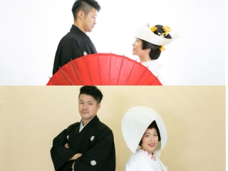 ＜白無垢＞角隠しと綿帽子