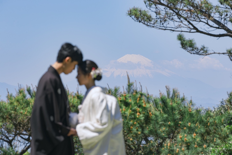 海の見える日本庭園と海岸で撮影出来るプラン♪