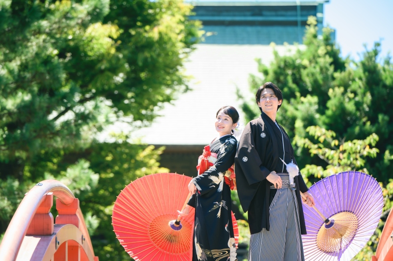 海が見える日本庭園や庭園がある寺院での撮影が可能♪