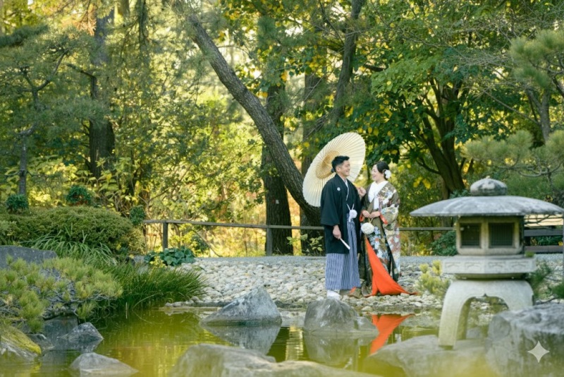 【和装1着】コスパ◎9/11~9/30撮影★早割先着10組様 海が見える日本庭園で撮影 衣裳・美容・写真データ80カット