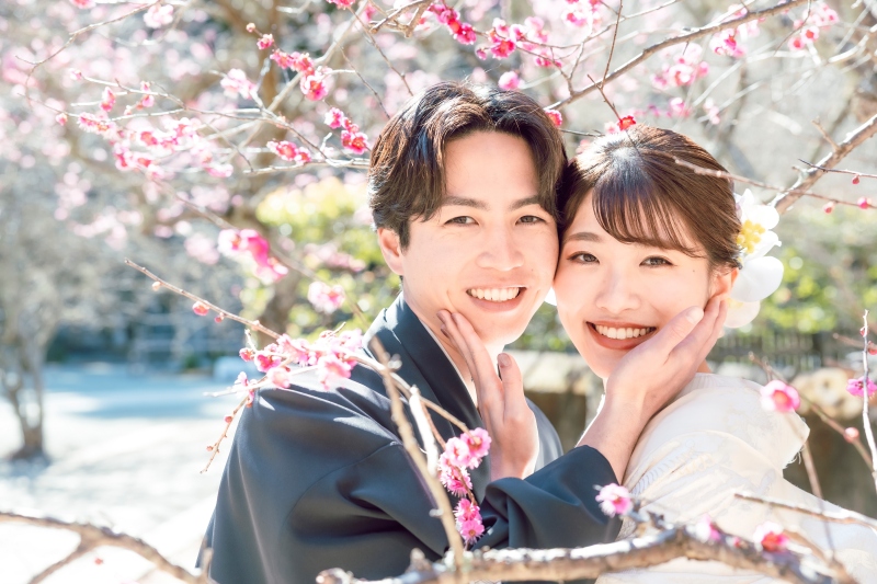 コスパ◎【梅の時期2/16~3/10】限定20組様 特別プラン 和装2着着て寺院2ヶ所で撮影 美容・撮影データ150カット付