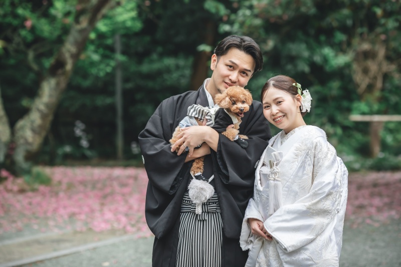 【和装＆洋装】ペットも大切な家族♪6月撮影★鎌倉市内の寺院＆湘南の海で撮影　衣裳差額無し・美容・撮影データ180カット