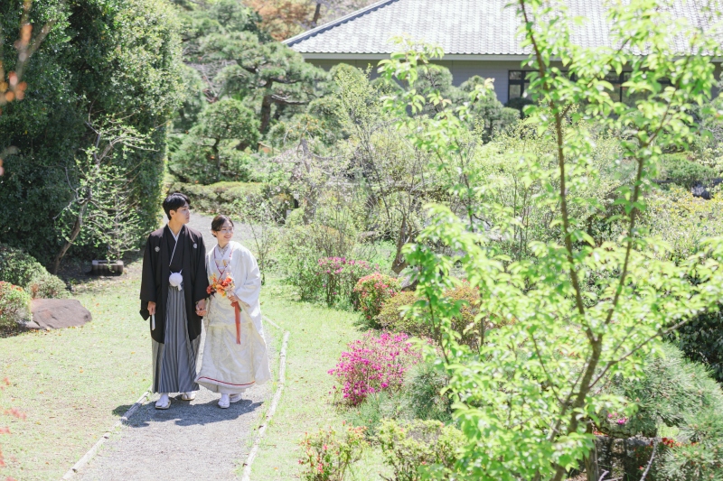 【和装1着】コスパ◎9/11~9/30撮影★早割先着10組様 海が見える日本庭園で撮影 衣裳・美容・写真データ80カット