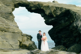 12/25～2/15の平日撮影♪先着20組様　和装⇒スタジオ＆洋装⇒城ケ島　衣裳（差額無し）・美容・撮影データ100カット付