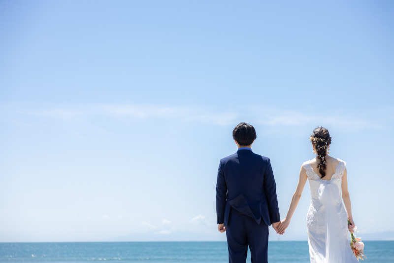 12/25~1/31の撮影★早割2大特典!和装;寺院 洋装;湘南の海で撮影★和洋プラン 衣裳(2着)・美容・データ210カット付