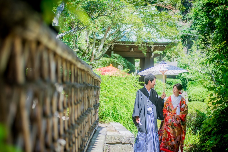 10月末迄の平日撮影♪オープニングムービー付き★和装⇒寺院&洋装⇒城ケ島で撮影 衣裳(差額無し)・美容・撮影データ付き