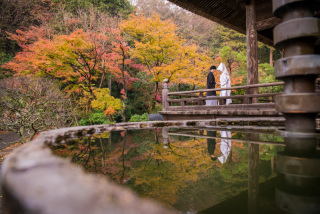 紅葉の時期【11/26～12/15】鎌倉市内の寺院２ヶ所巡って撮影★和装弐点プラン　衣裳２着（差額無し）・美容・データ２３０枚付