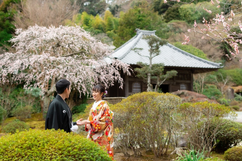 2月平日撮影♪ドローン付きOPムービー付フォト★和装⇒寺院&洋装⇒湘南海岸で撮影衣裳・美容・データ付き