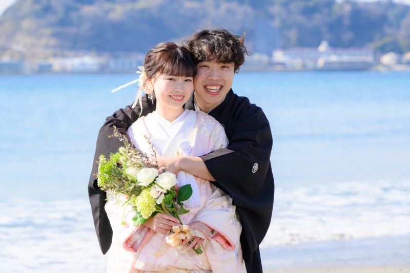 11月10日迄に撮影★『海が見える日本庭園』と海岸で撮影 和装壱点プラン 衣裳(差額無し)・美容・撮影データ付