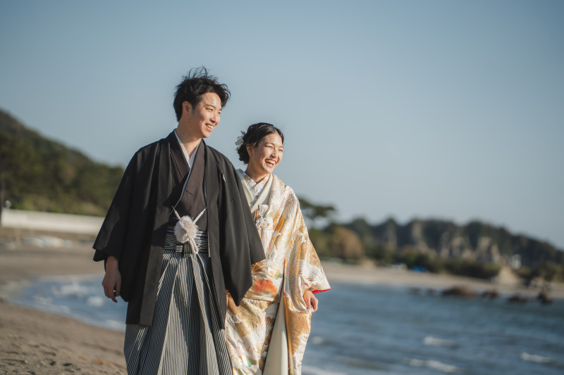 【和装1着】新春特別★1/4～2/10撮影　早割15組様　海が見える日本庭園（茶室付き）と海岸で撮影　衣裳・美容・データ100枚