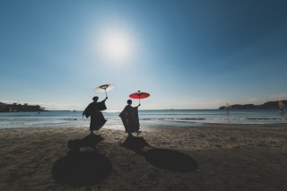 早割10組様　9/1～9/15 の撮影★『海が見える日本庭園』と海岸で撮影　和装壱点プラン　衣裳（差額無し）・美容・撮影データ付
