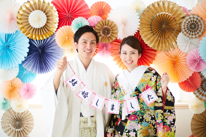 華やかなPOPの前で☆