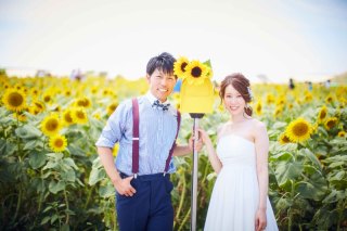 ひまわり畑での前撮り