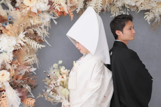 綿帽子スタイルで…和装スタジオ撮影