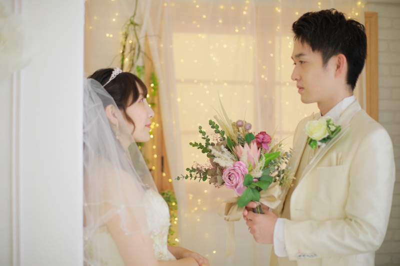 ウェディングドレスにお色直し