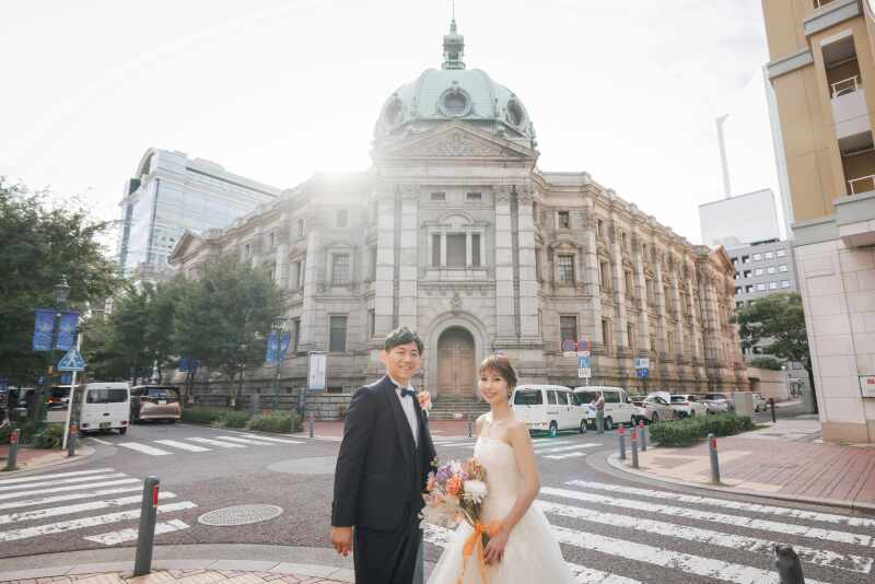 馬車道のクラシカルな雰囲気での撮影