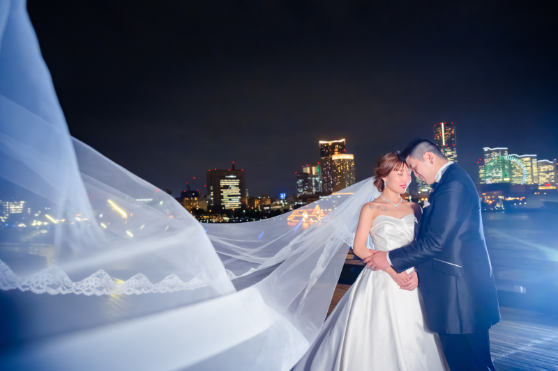 みなとみらいの景色と一緒に