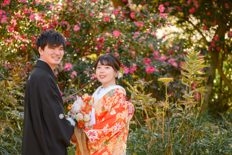 オレンジの色打掛にんきです◎