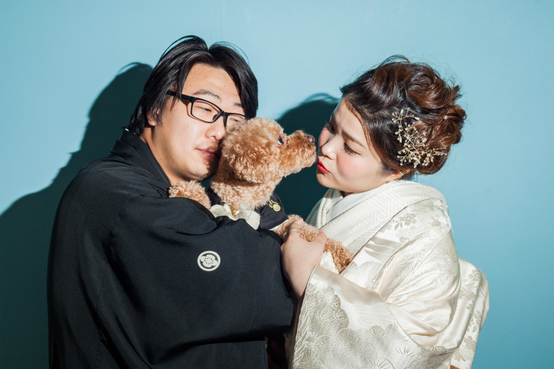 和装×スタジオ×ワンちゃん