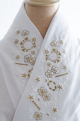 お花と道具模様半衿