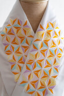 麻の葉オレンジ半衿