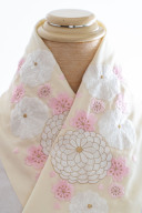大輪菊水刺繡半衿
