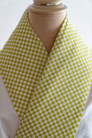 グリーン市松半衿