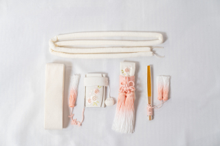 刺繍サーモンピンク五点セット