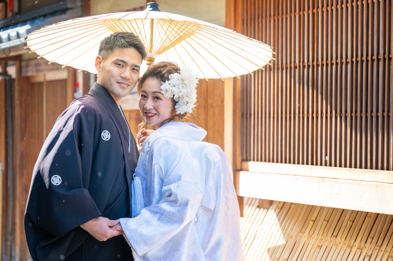 和傘を使って♪