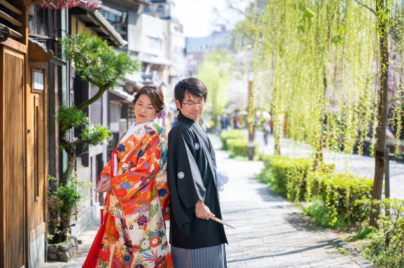 芽吹いたばかりの柳