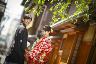 祇園の町並みで