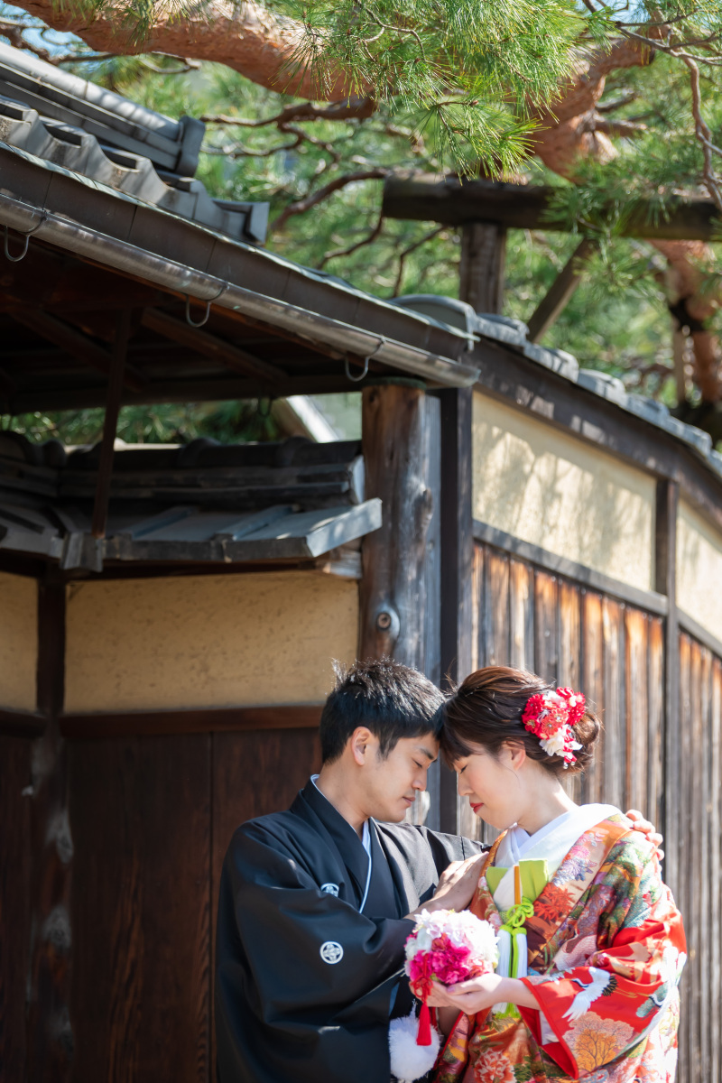 ブーケを持って