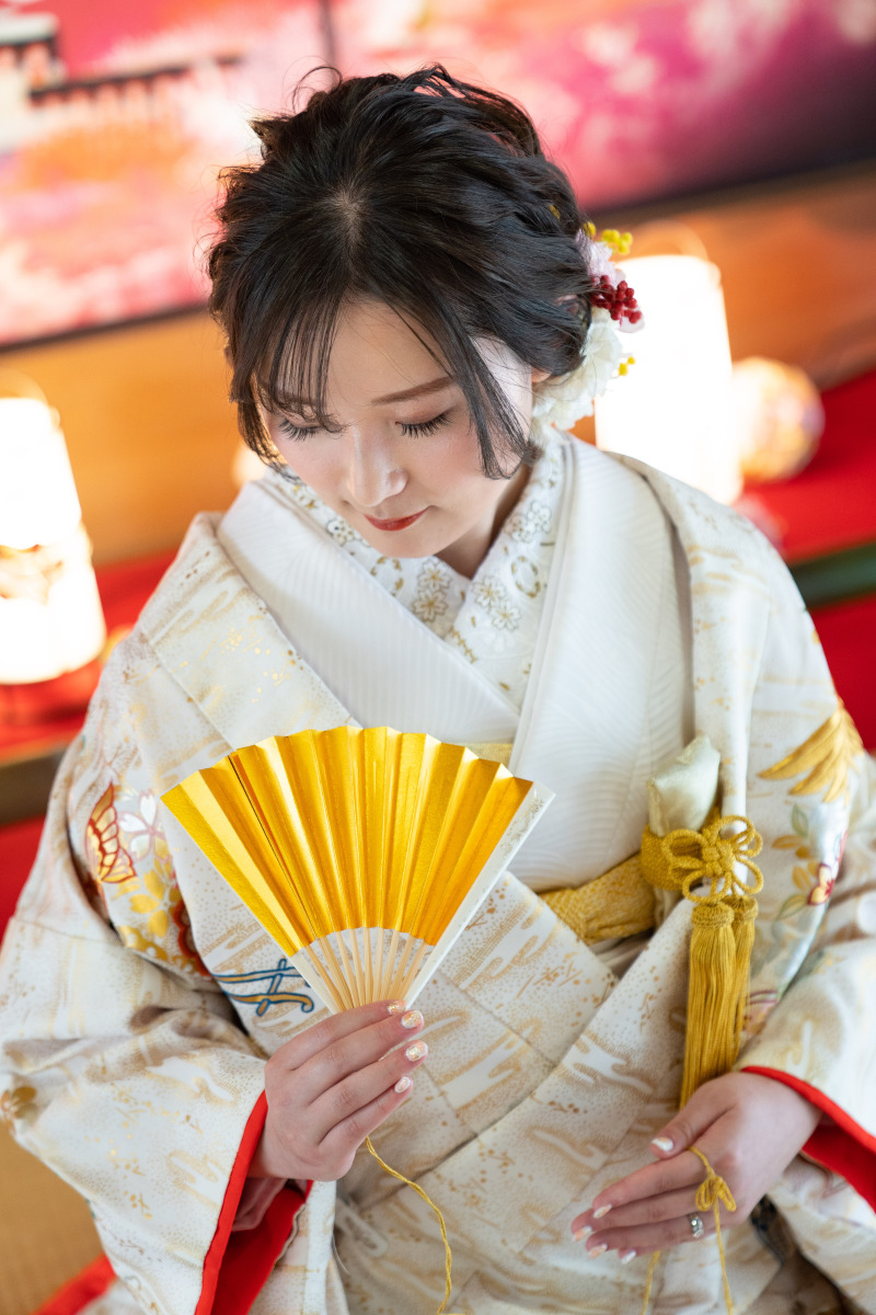 扇子を使ってお写真