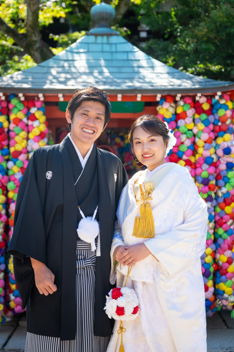 お堂の前でのショット