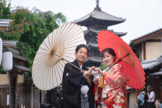 梅雨の京都で和装前撮りしていただきました！