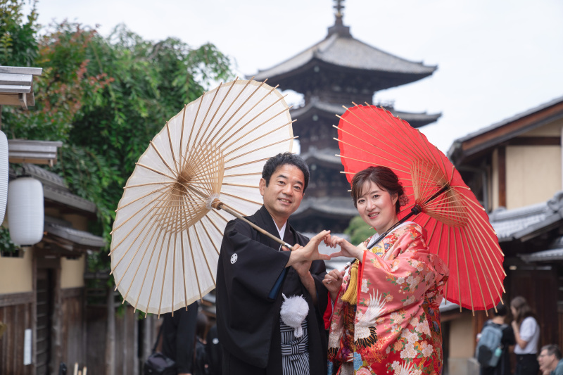 梅雨の京都で和装前撮りしていただきました！