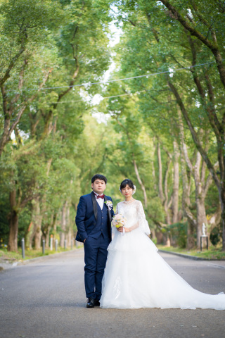 自然公園でドレス！