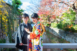 引き振袖で撮影！