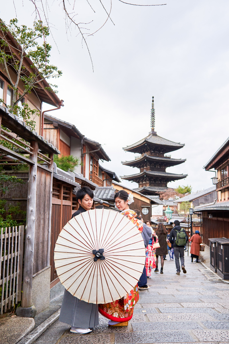 八坂の塔をバックに♪