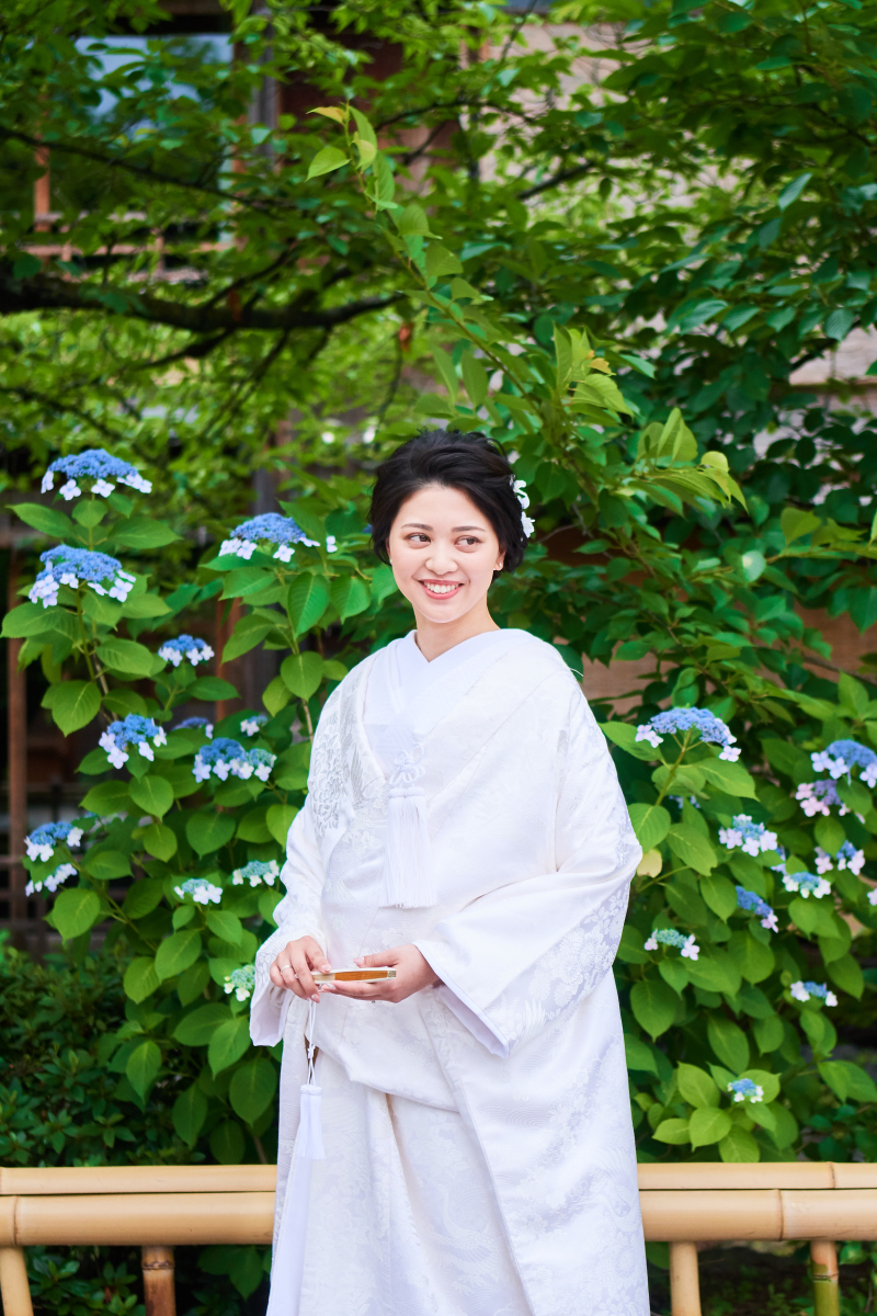 紫陽花と一緒に